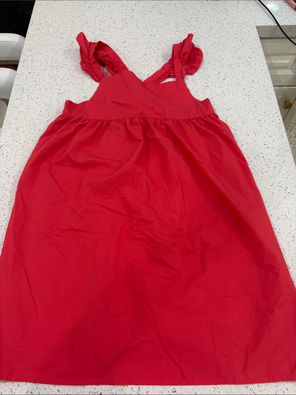 Girls Red Ruffle Strap sun Dress size XL